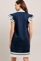 PORTSIDE POLISH WOVEN MINI DRESS Flying Tomato