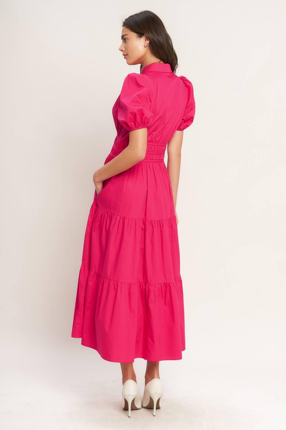 SUGAR CLOUD WOVEN MIDI DRESS Flying Tomato