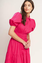SUGAR CLOUD WOVEN MIDI DRESS Flying Tomato