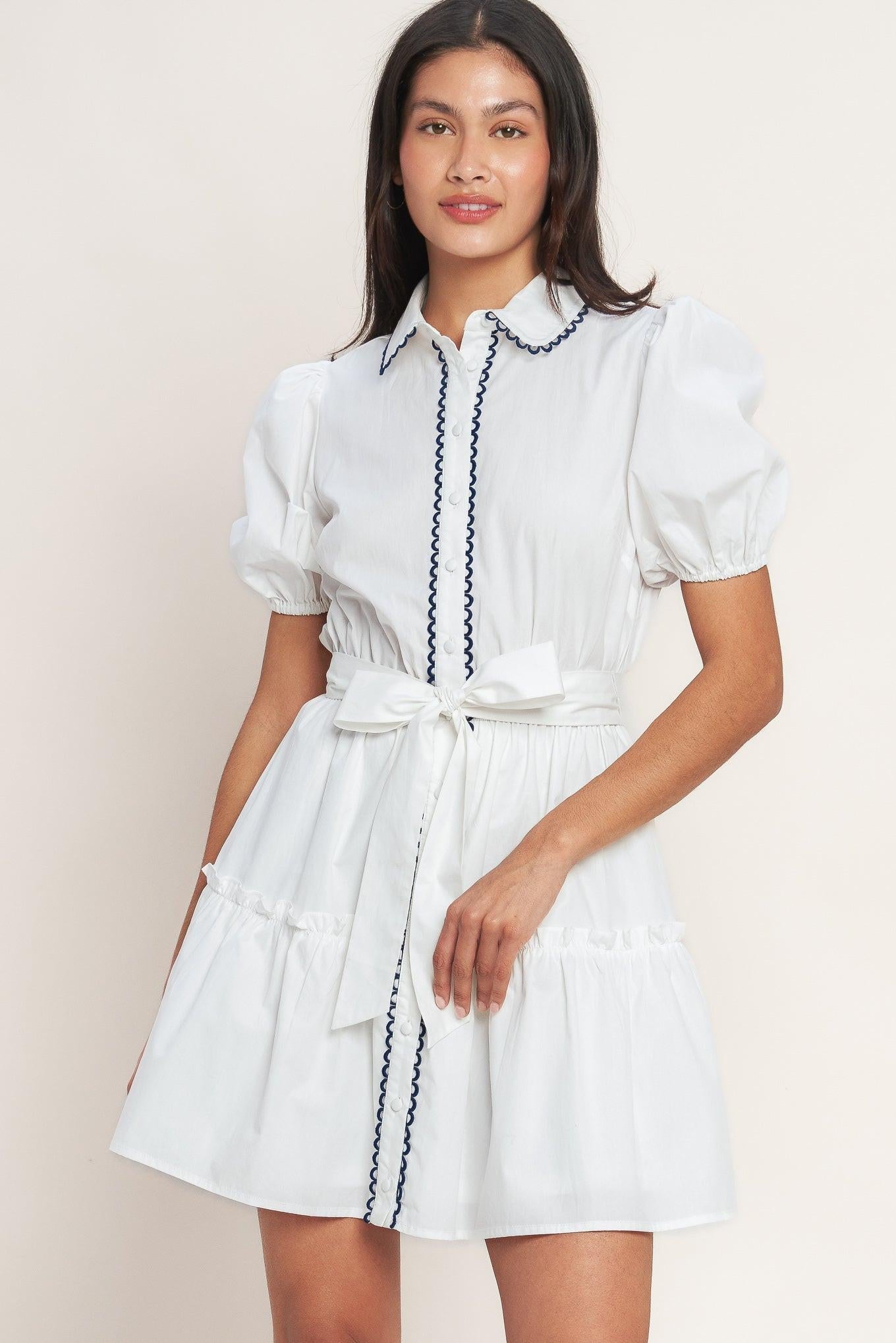 A LITTLE BIT LOVELY WOVEN MINI DRESS Flying Tomato