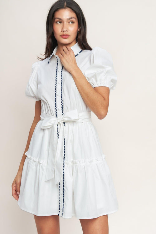 A LITTLE BIT LOVELY WOVEN MINI DRESS Flying Tomato