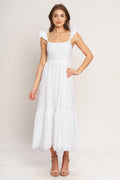 SWEET ESCAPE WOVEN EYELET MIDI DRESS Flying Tomato