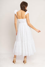 SWEET ESCAPE WOVEN EYELET MIDI DRESS Flying Tomato