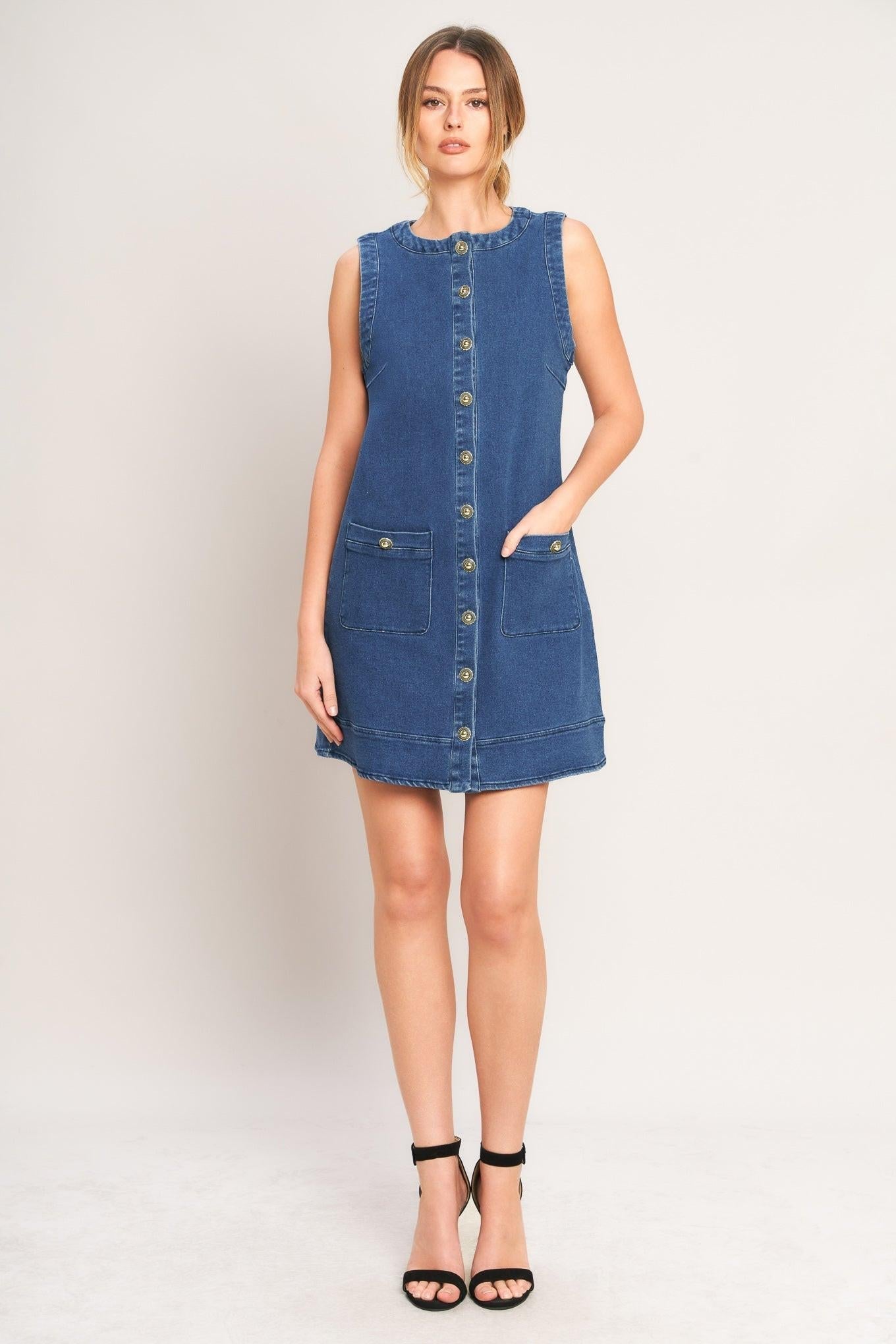 EVERYDAY ICON DENIM SHIFT DRESS Flying Tomato