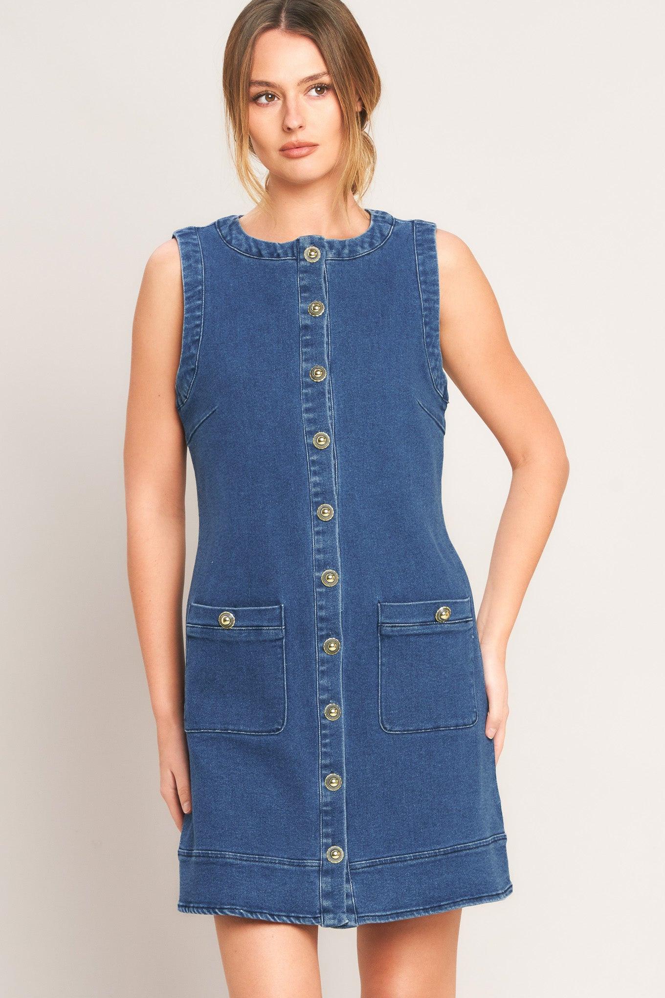 EVERYDAY ICON DENIM SHIFT DRESS Flying Tomato
