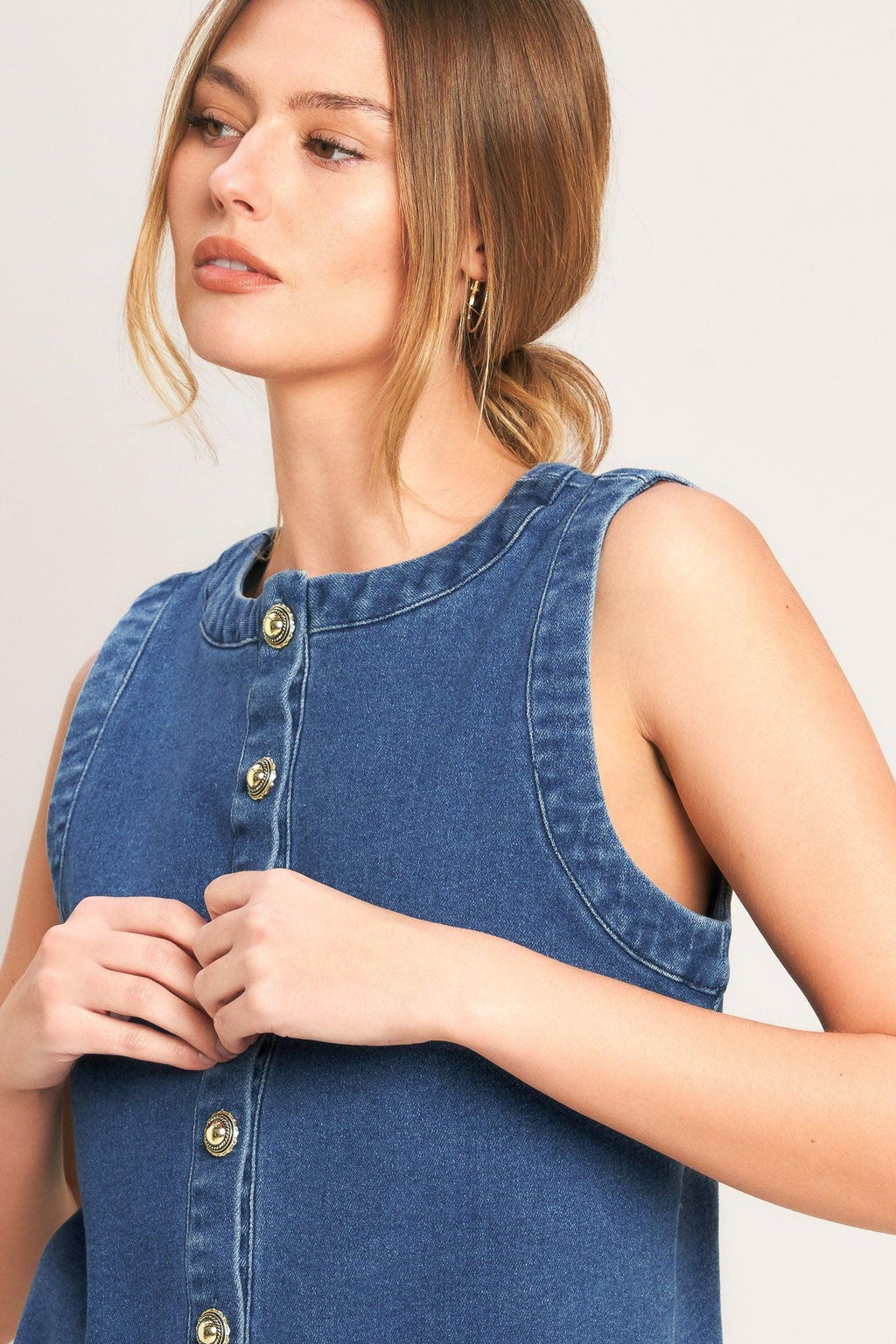 EVERYDAY ICON DENIM SHIFT DRESS Flying Tomato