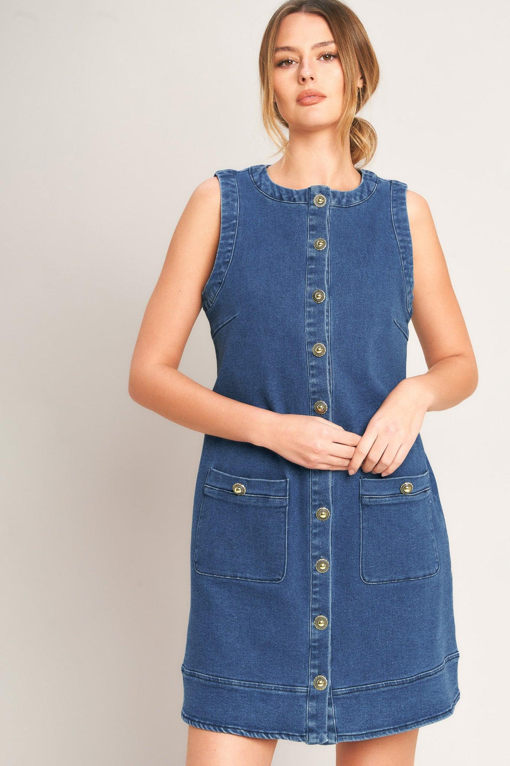 EVERYDAY ICON DENIM SHIFT DRESS Flying Tomato