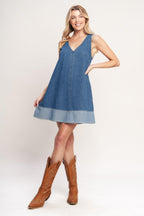 MAIN STREET DENIM MINI DRESS Flying Tomato