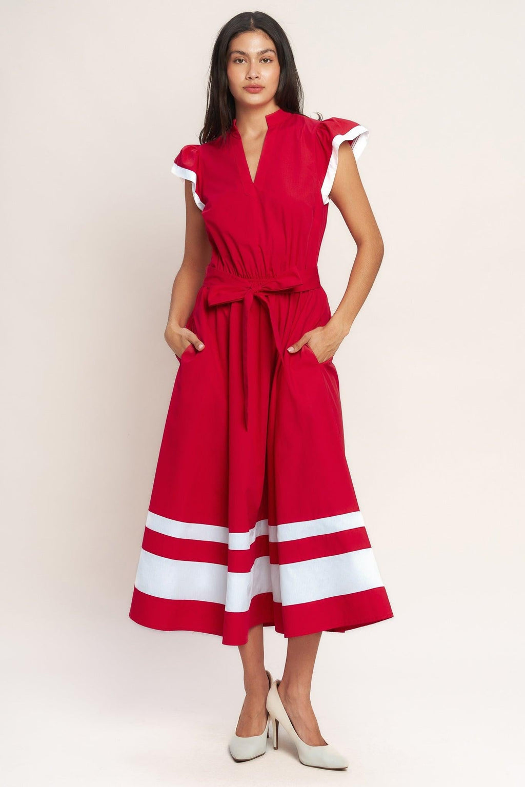 TRUE LOVE IN COLOR BLOCKED MIDI DRESS Flying Tomato