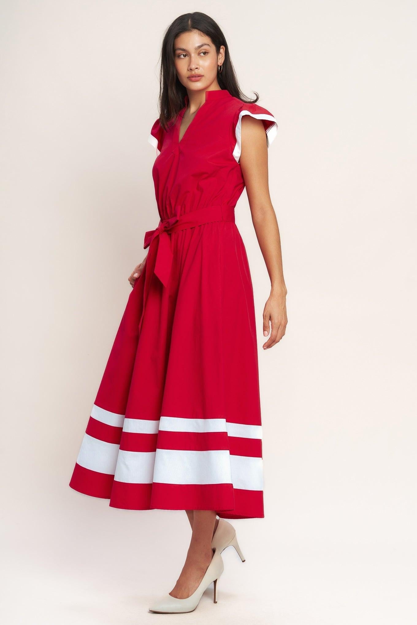 TRUE LOVE IN COLOR BLOCKED MIDI DRESS Flying Tomato
