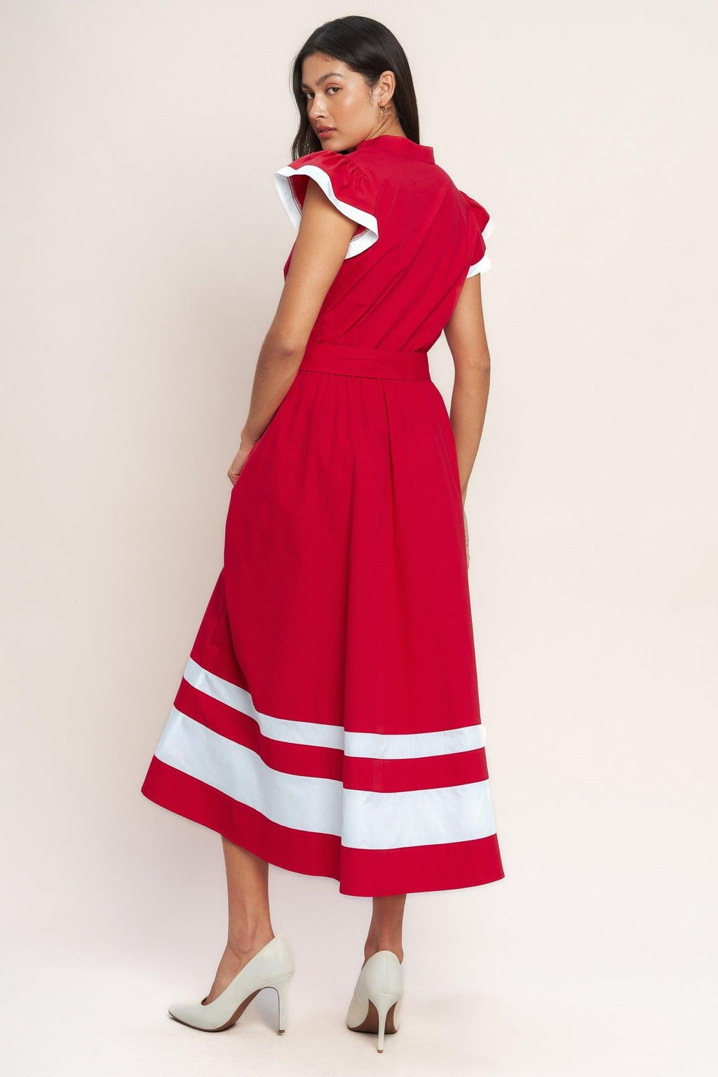TRUE LOVE IN COLOR BLOCKED MIDI DRESS Flying Tomato