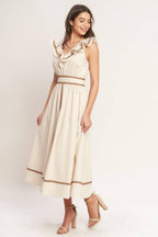 BREEZE CANVAS WOVEN MIDI DRESS Flying Tomato