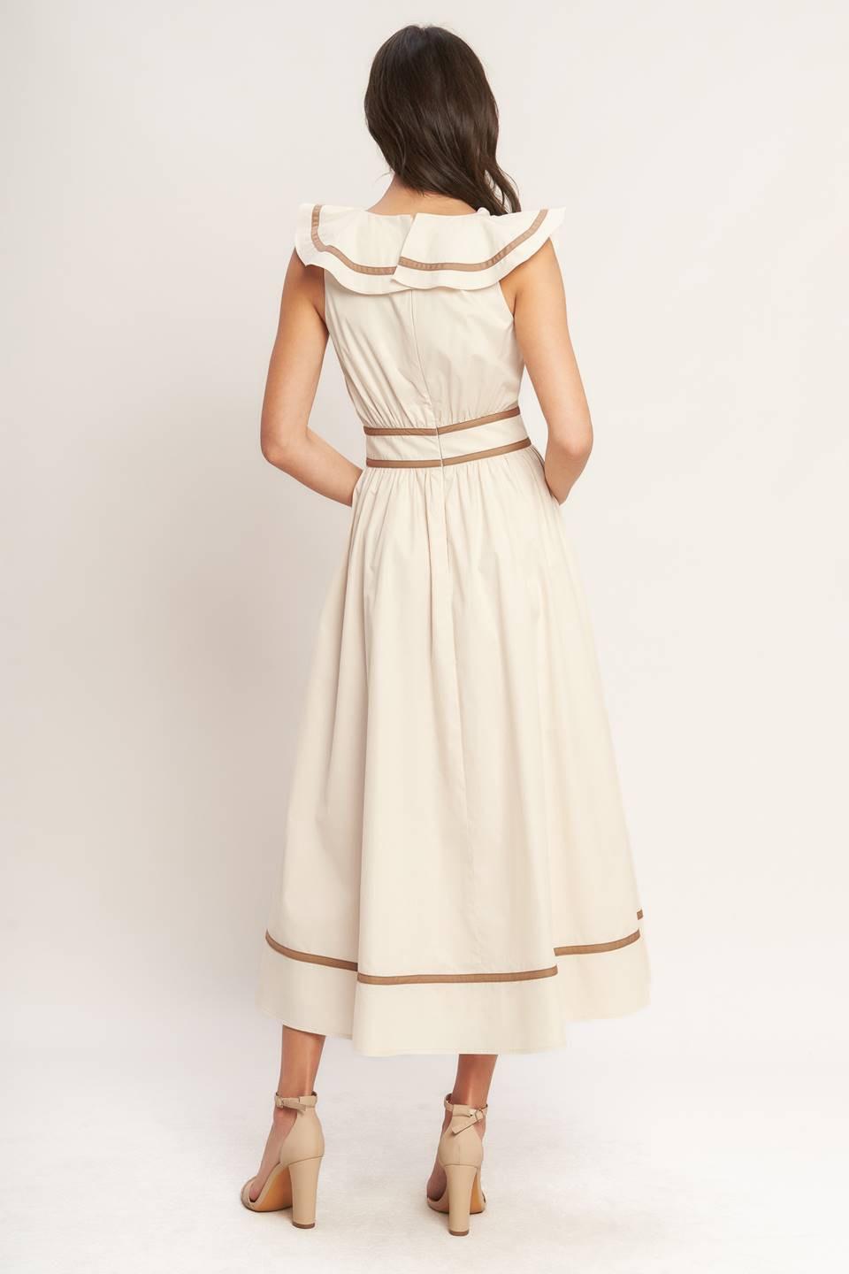 BREEZE CANVAS WOVEN MIDI DRESS Flying Tomato
