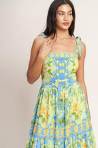 GOLDEN HOUR BLOOM WOVEN MAXI DRESS Flying Tomato