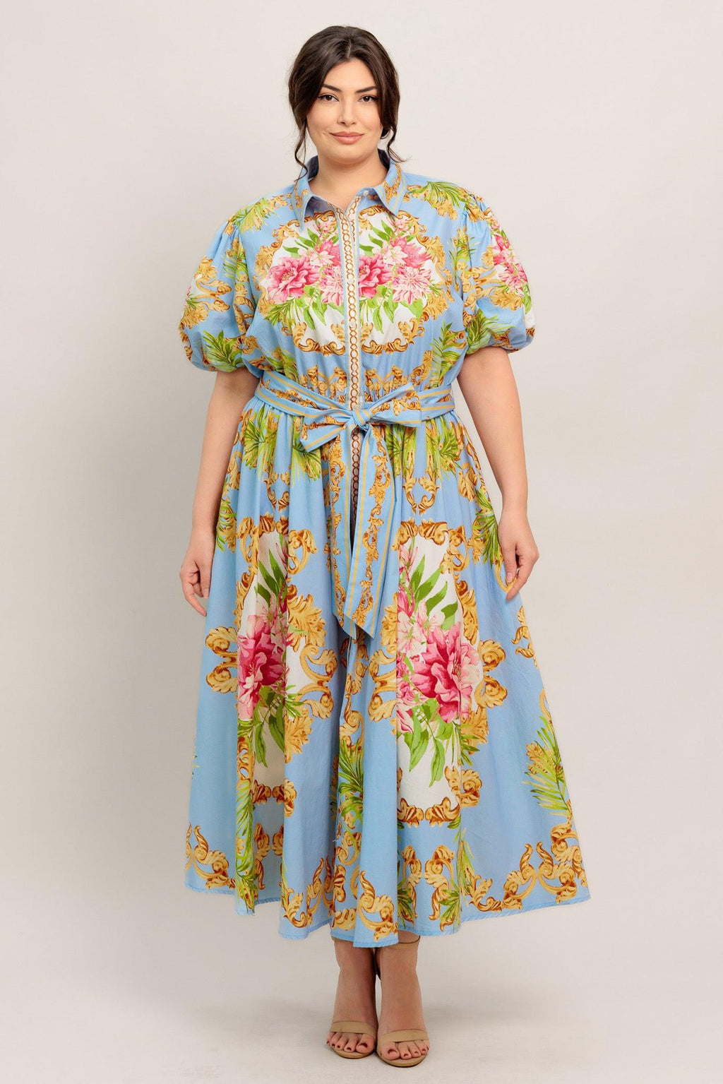 BLUE PALACE WOVEN MIDI DRESS Flying Tomato
