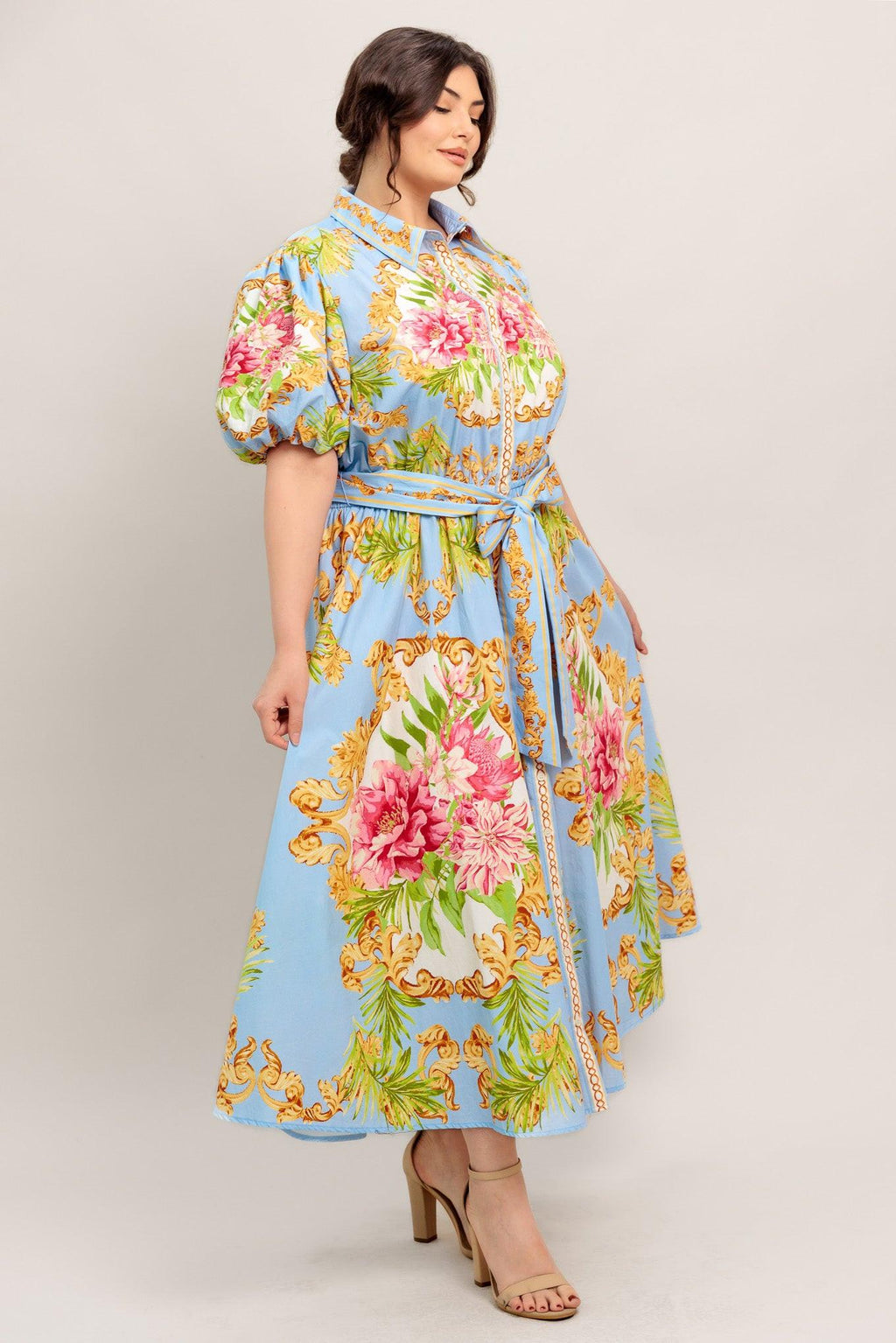 BLUE PALACE WOVEN MIDI DRESS Flying Tomato