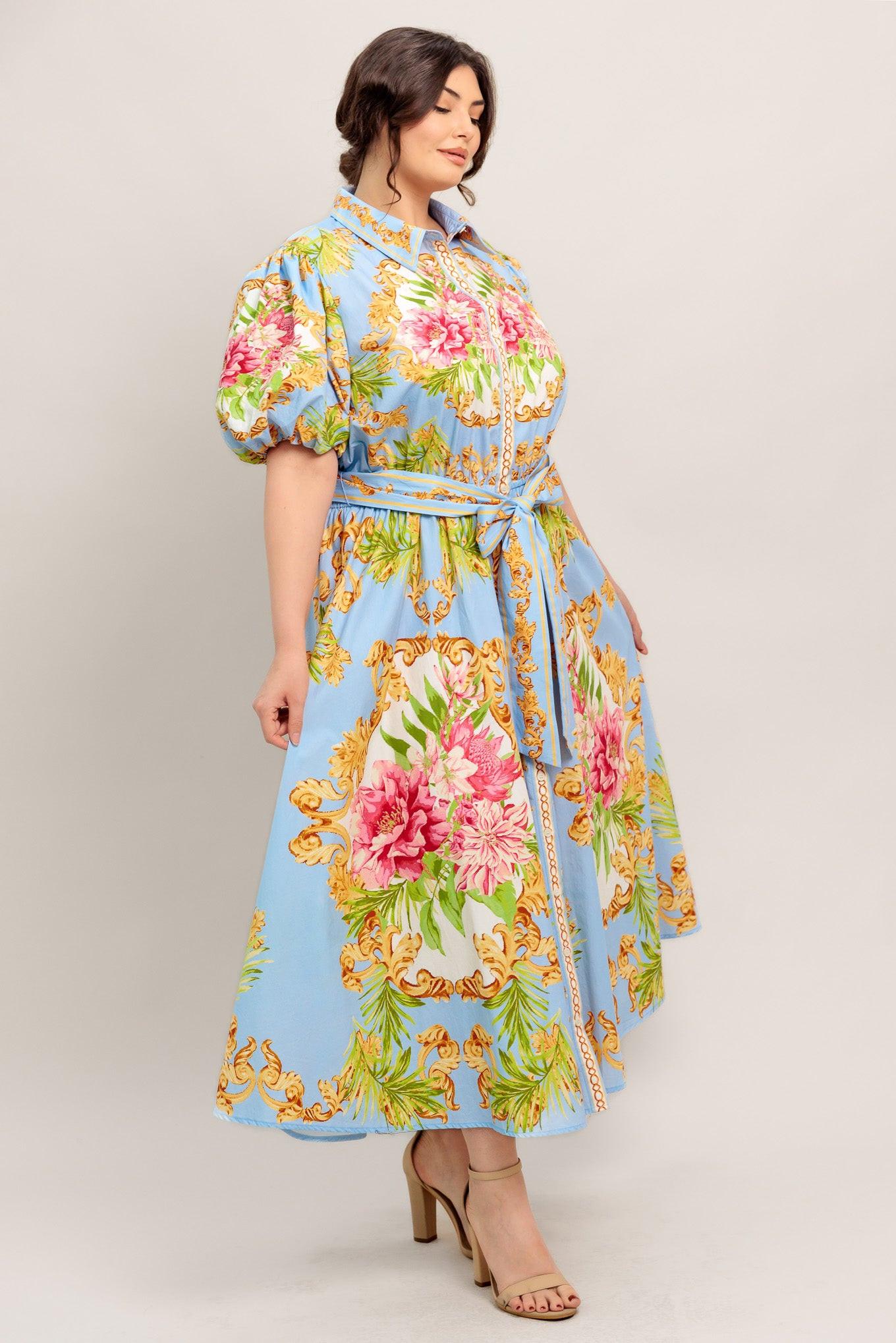 BLUE PALACE WOVEN MIDI DRESS Flying Tomato