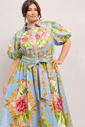 BLUE PALACE WOVEN MIDI DRESS Flying Tomato
