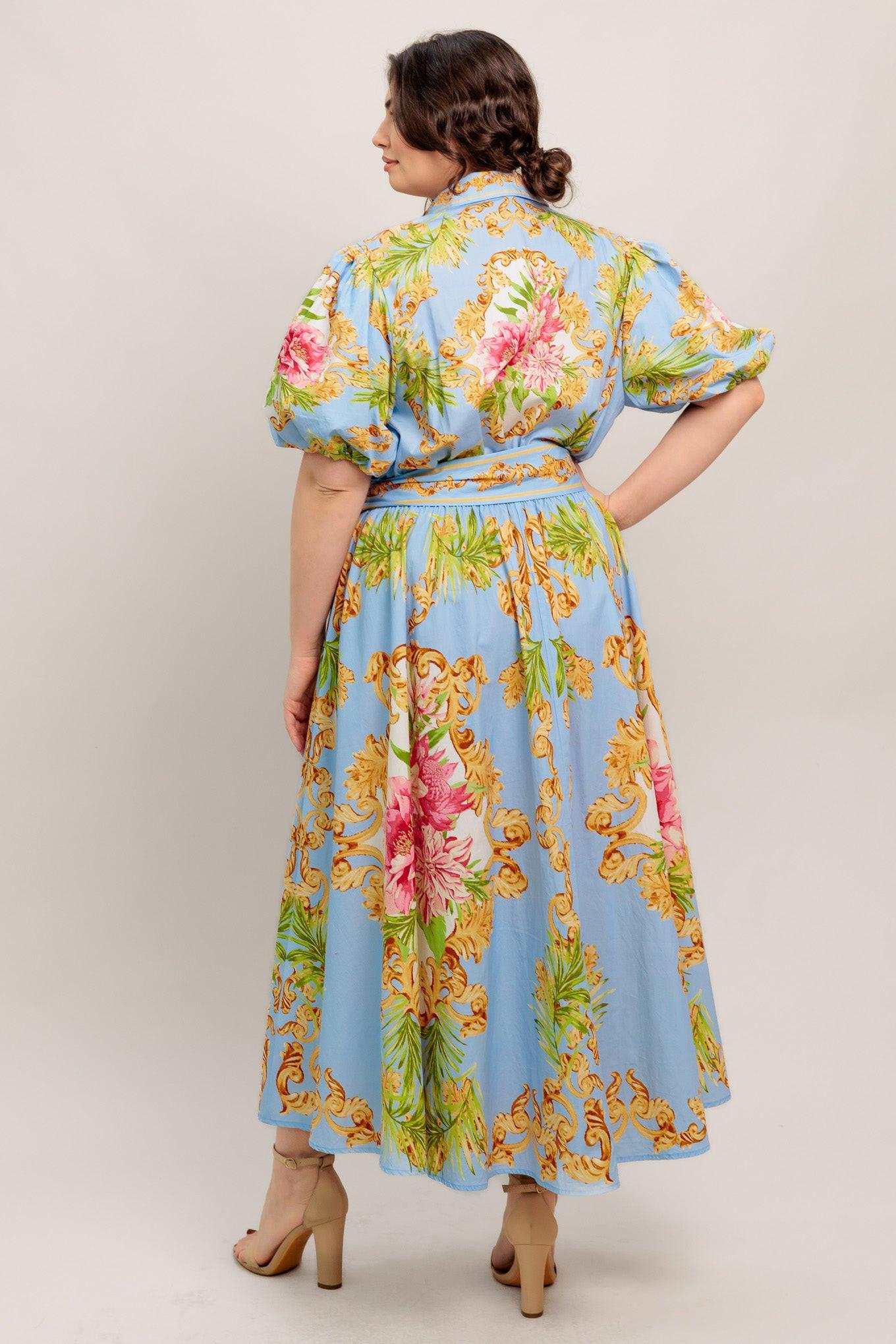 BLUE PALACE WOVEN MIDI DRESS Flying Tomato