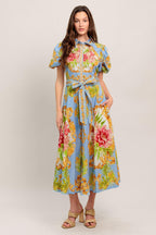 BLUE PALACE WOVEN MIDI DRESS Flying Tomato