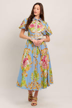 BLUE PALACE WOVEN MIDI DRESS Flying Tomato