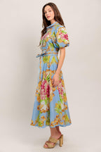 BLUE PALACE WOVEN MIDI DRESS Flying Tomato