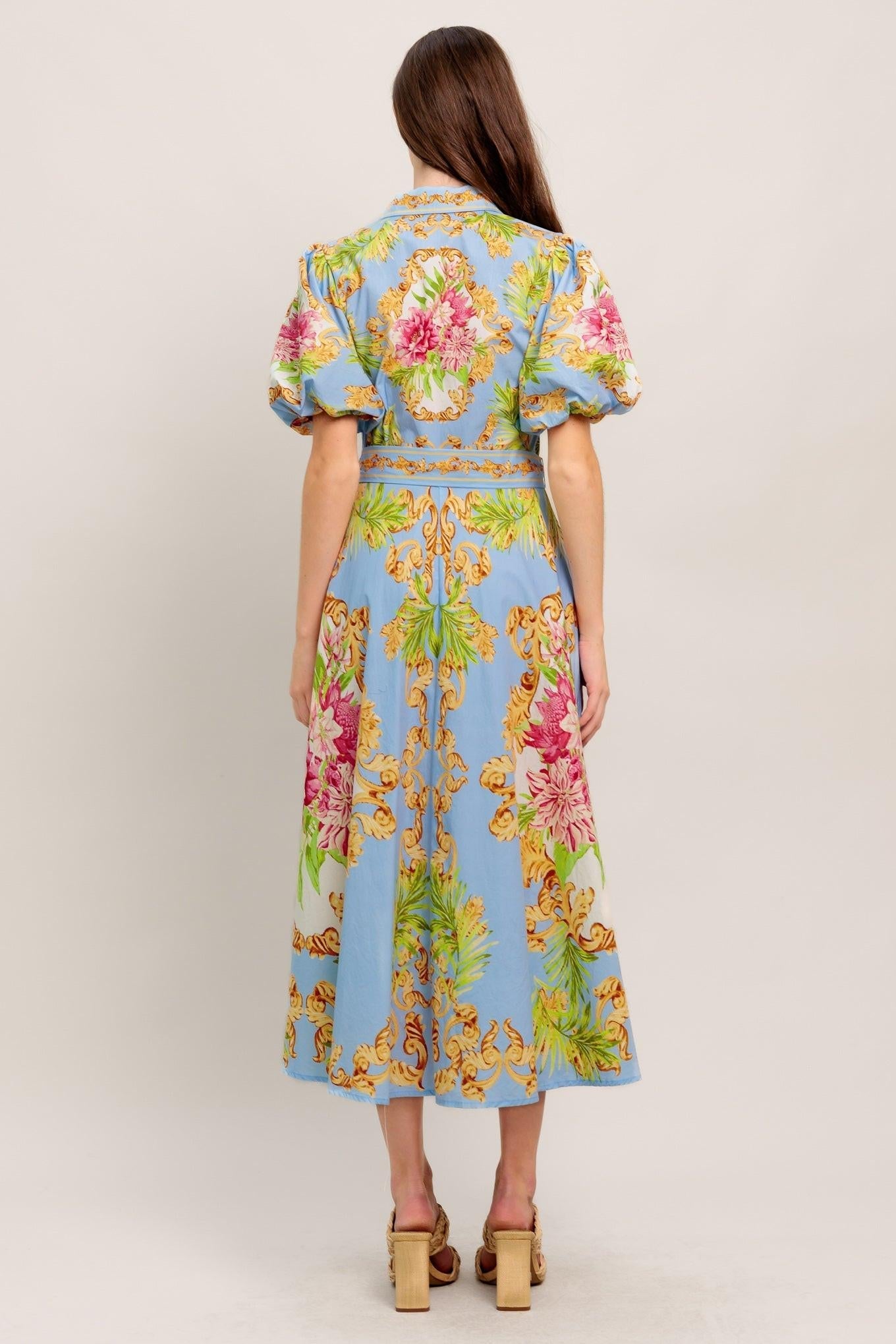 BLUE PALACE WOVEN MIDI DRESS Flying Tomato