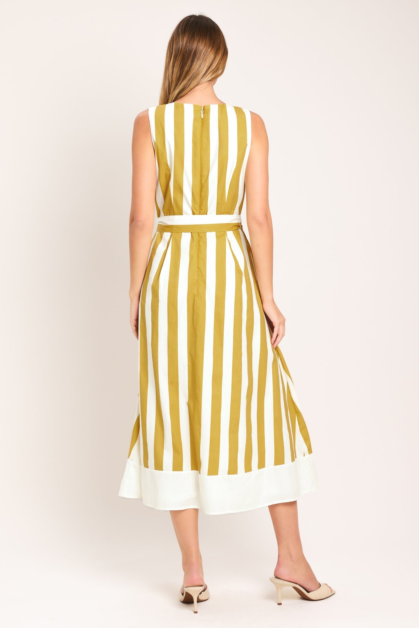 SUNSHINE STRIPE WOVEN MIDI DRESS Flying Tomato