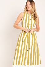SUNSHINE STRIPE WOVEN MIDI DRESS Flying Tomato