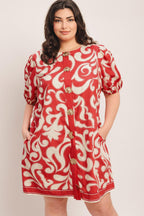 STRAIGHT & STRONG WOVEN MINI DRESS Flying Tomato
