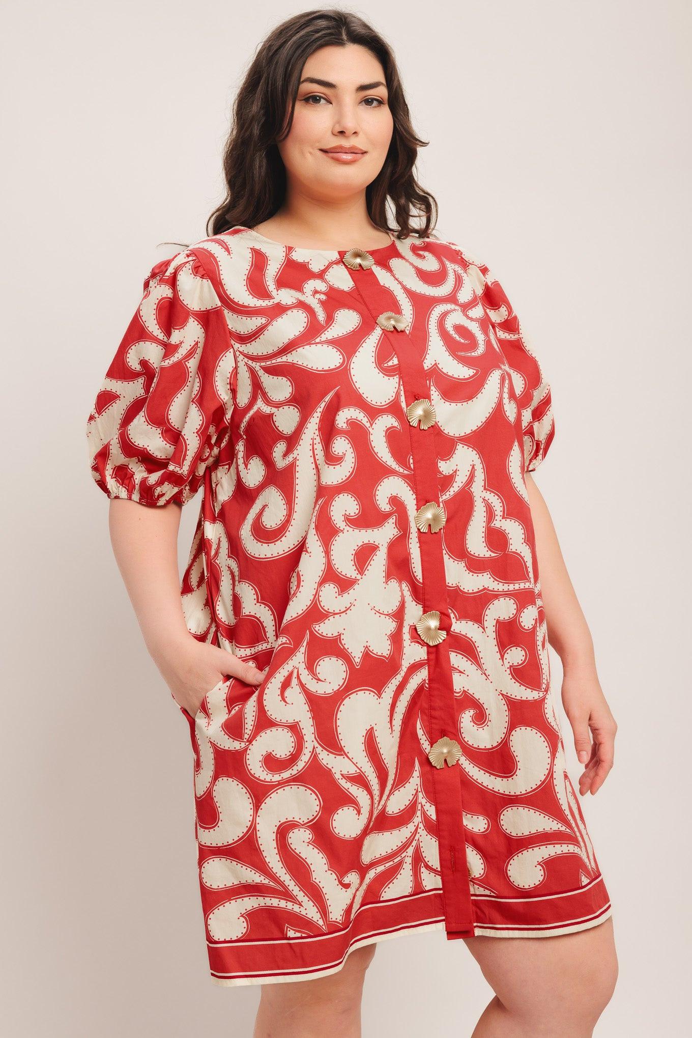 STRAIGHT & STRONG WOVEN MINI DRESS Flying Tomato