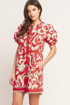 STRAIGHT & STRONG WOVEN MINI DRESS Flying Tomato