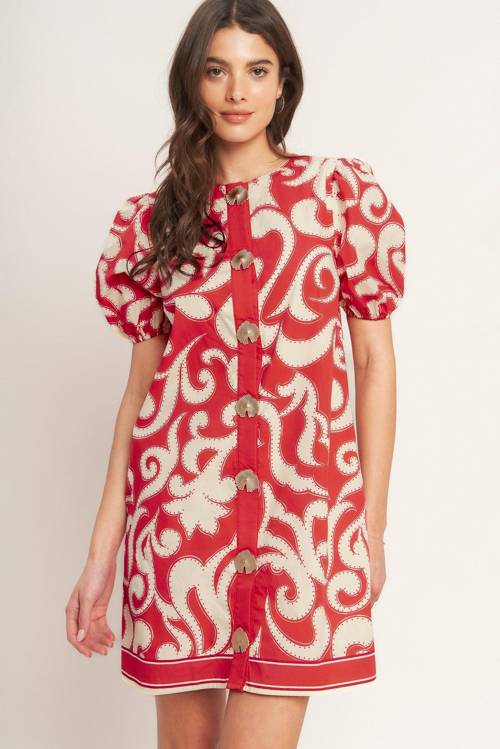 STRAIGHT & STRONG WOVEN MINI DRESS Flying Tomato