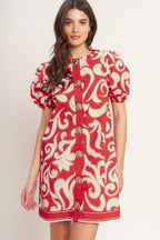 STRAIGHT & STRONG WOVEN MINI DRESS Flying Tomato