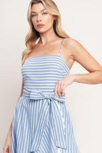 TIED TO YOU STRIPED WOVEN MIDI DRESS Flying Tomato