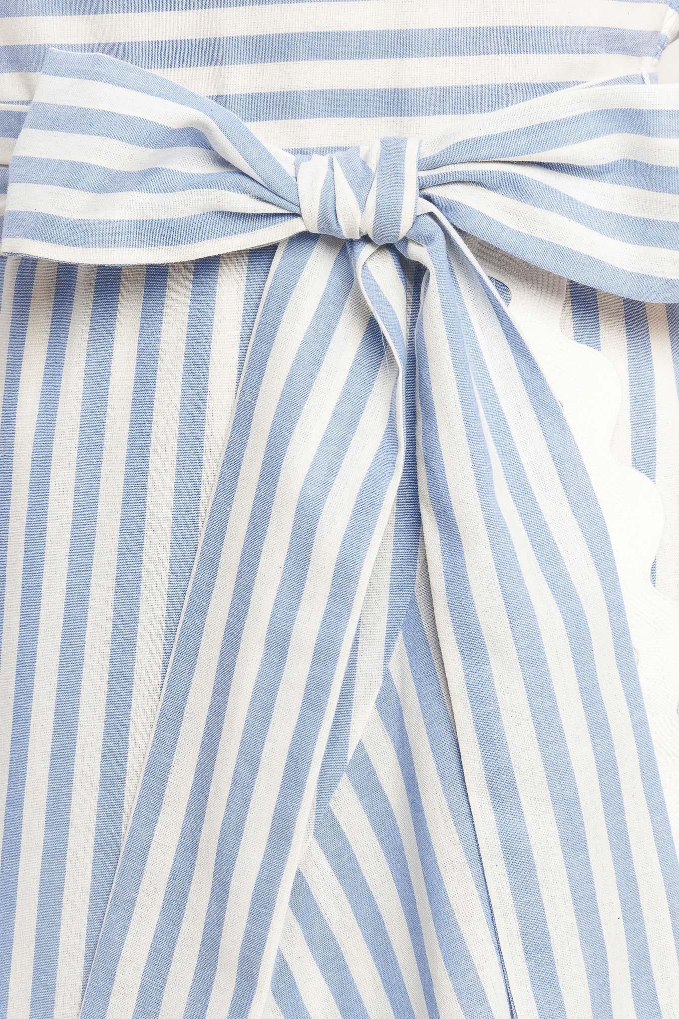 TIED TO YOU STRIPED WOVEN MIDI DRESS Flying Tomato