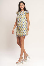 LITTLE RAY OF JOY WOVEN LACE MINI SHIFT DRESS Flying Tomato