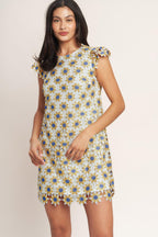 LITTLE RAY OF JOY WOVEN LACE MINI SHIFT DRESS Flying Tomato