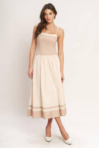 SPRING HARMONY COLOR BLOCKED MIDI DRESS Flying Tomato