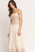 SPRING HARMONY COLOR BLOCKED MIDI DRESS Flying Tomato