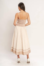 SPRING HARMONY COLOR BLOCKED MIDI DRESS Flying Tomato