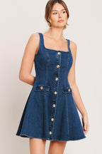 URBAN POLISH DENIM MINI DRESS Flying Tomato
