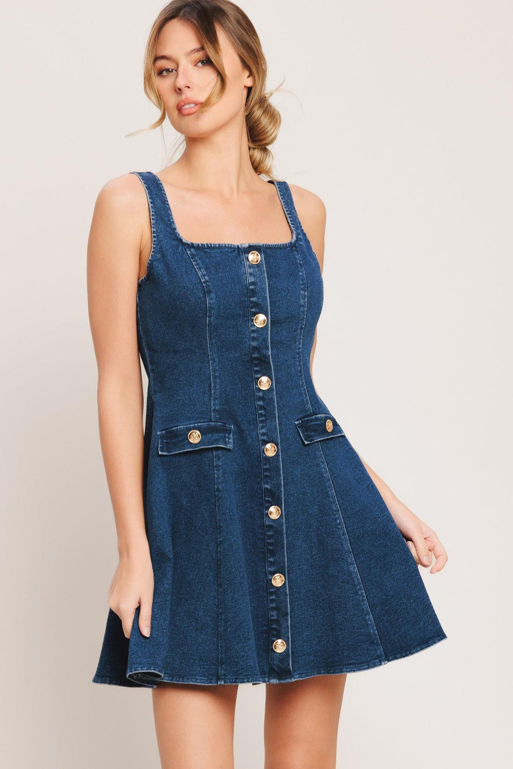 URBAN POLISH DENIM MINI DRESS Flying Tomato