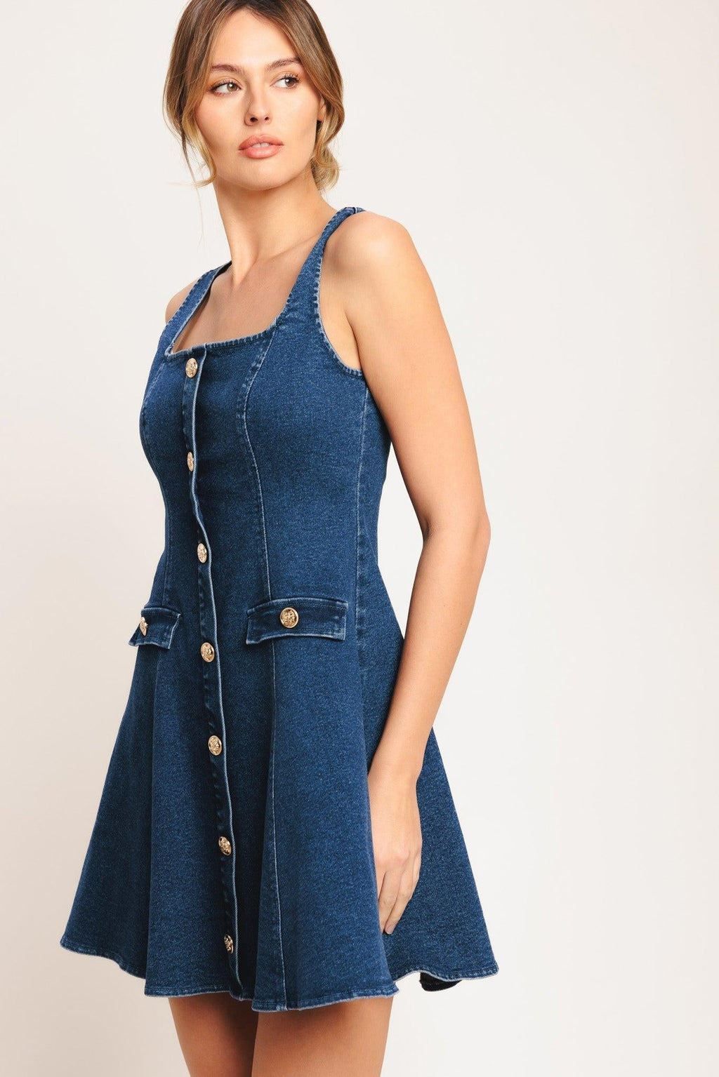URBAN POLISH DENIM MINI DRESS Flying Tomato