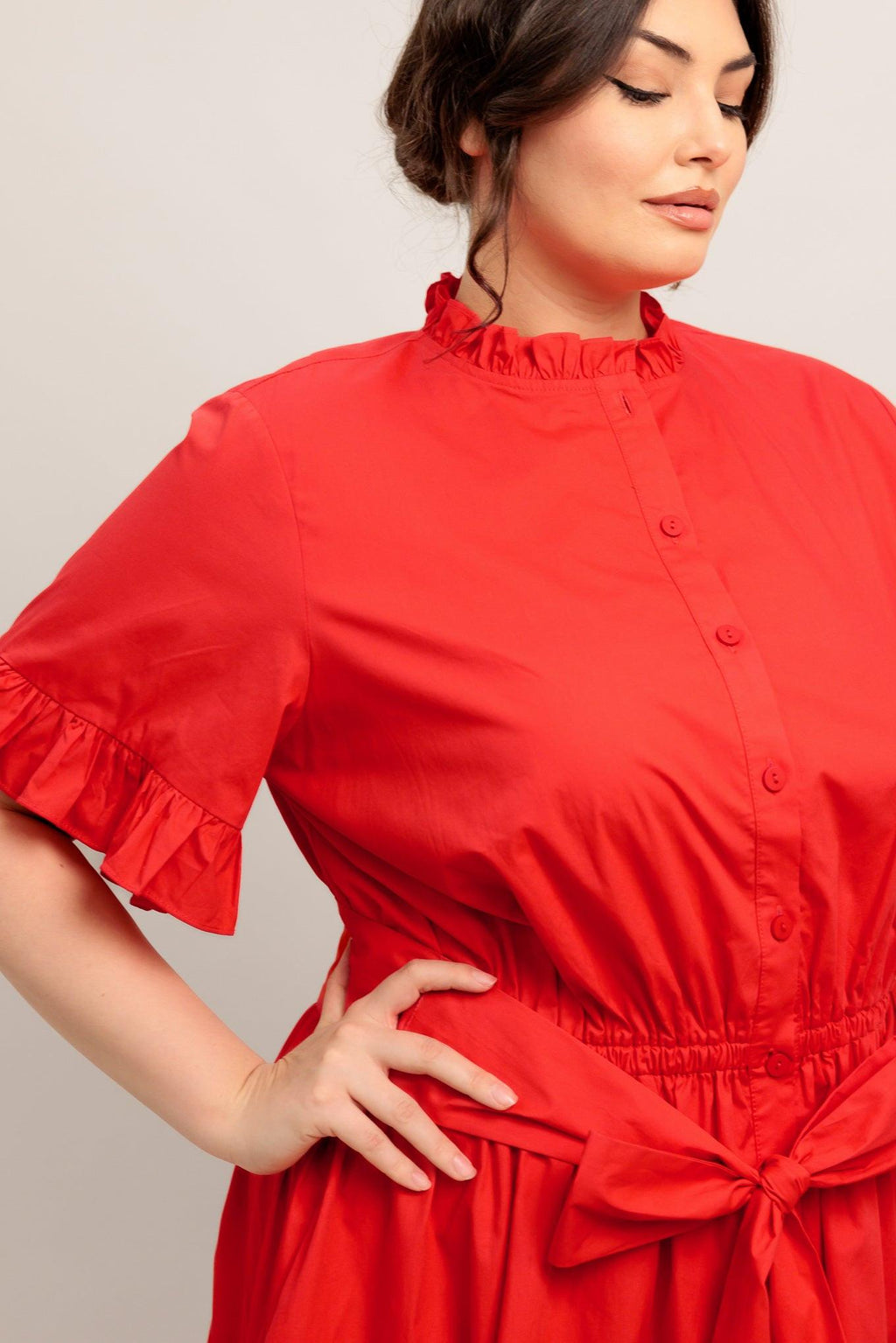 FEELS LIKE A COMPLIMENT WOVEN MIDI DRESS Flying Tomato