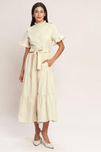 FEELS LIKE A COMPLIMENT WOVEN MIDI DRESS Flying Tomato