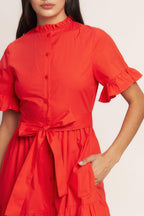 FEELS LIKE A COMPLIMENT WOVEN MIDI DRESS Flying Tomato