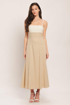 QUIET LUXE MOMENT WOVEN MIDI DRESS Flying Tomato