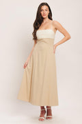 QUIET LUXE MOMENT WOVEN MIDI DRESS Flying Tomato