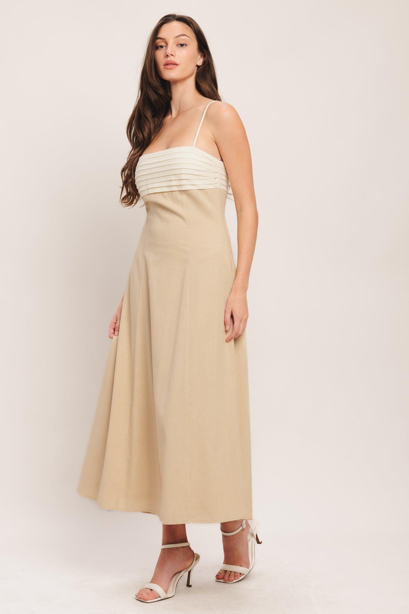 QUIET LUXE MOMENT WOVEN MIDI DRESS Flying Tomato